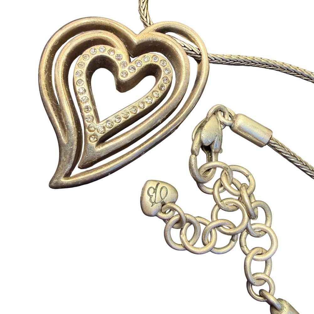 Brighton Heart Pendant Necklace Silver Crystal‎ Romantic Classic Feminine